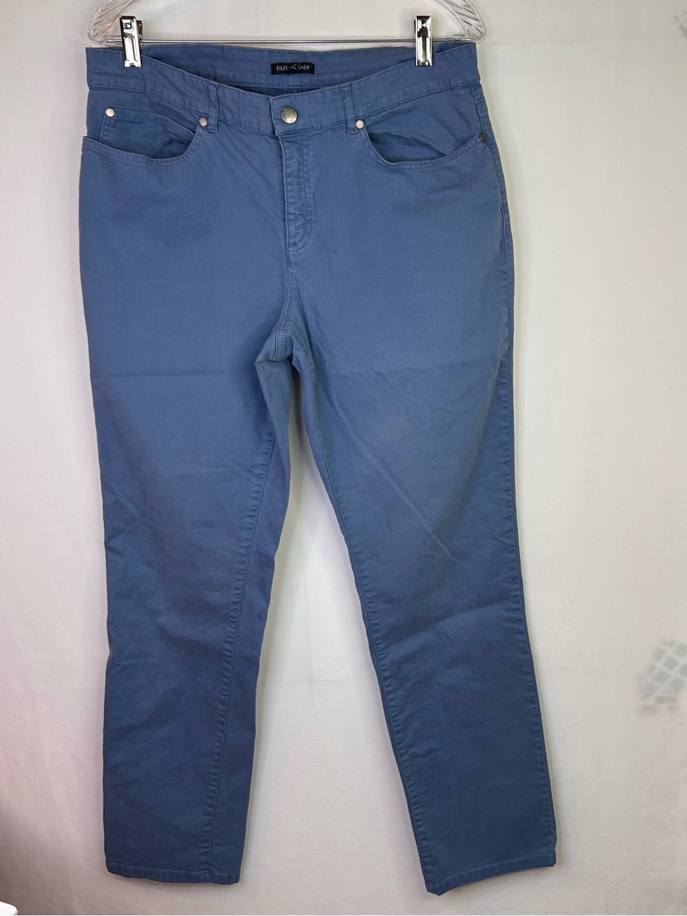 Eileen Fisher Straight-Leg Jeans in Dusty Blue 98-% Organic Cotton 2%Elastane 14